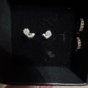 Elegant moissanite Silver Stud Earrings